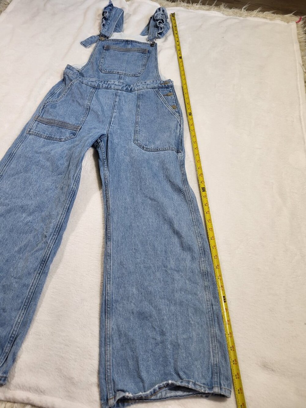 Anthropologie Seventy + Mochi Elodie Frill Dungaree - Rodeo Vintage - Size 8 - Picture 13 of 16